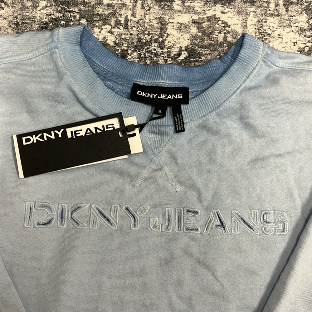 DKNY Jeans Light Blue Cropped Crewneck